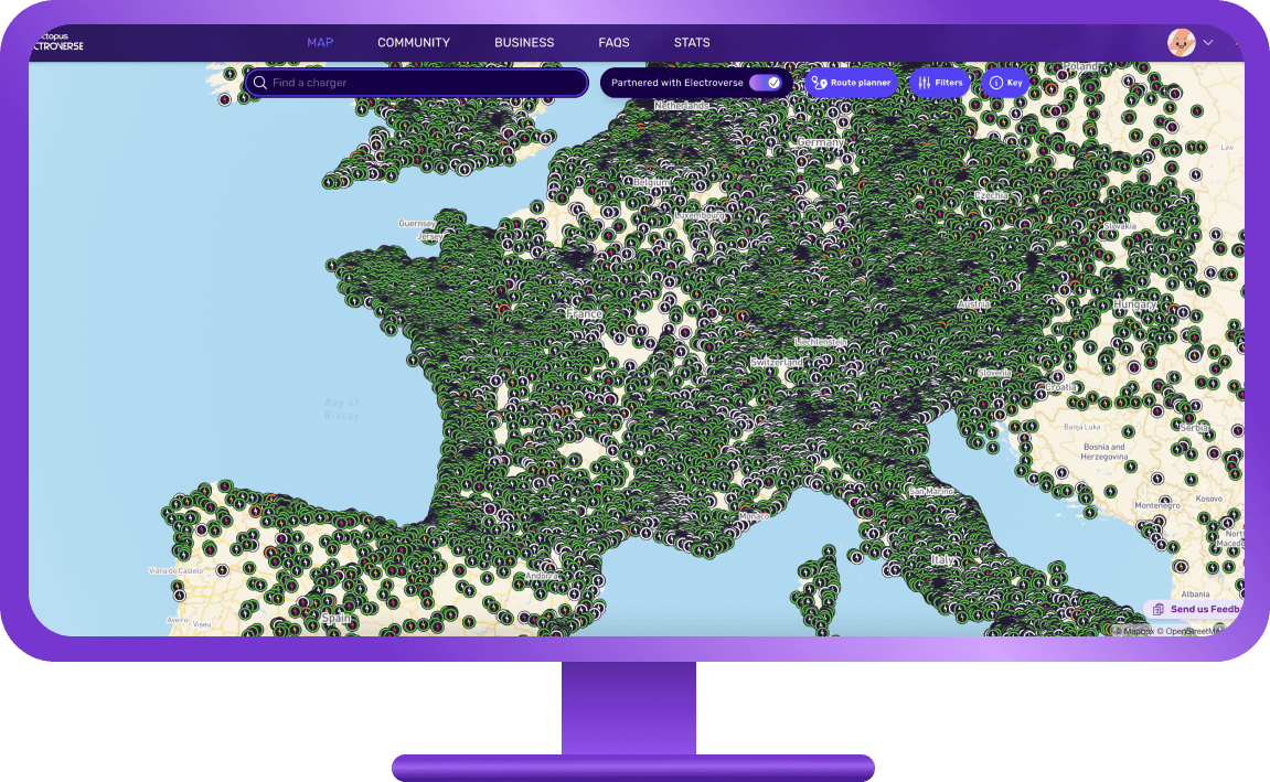 Web map of Octopus Electroverse network in France