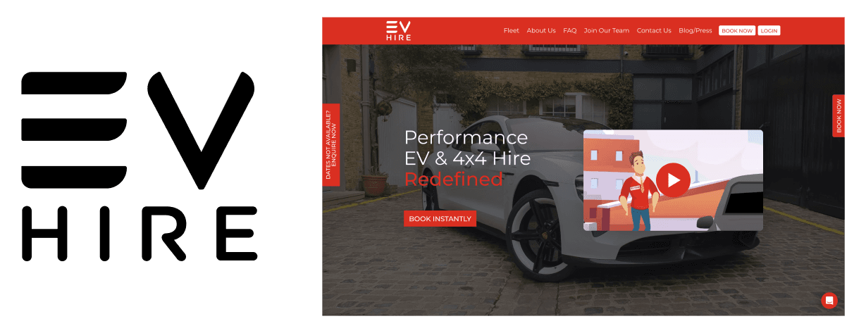 EV Hire logo/website