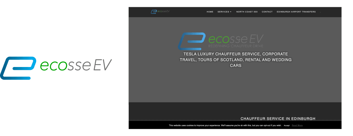 Ecosse EV logo and website