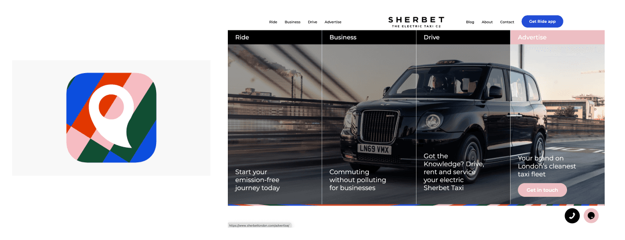 Sherbert London logo and website