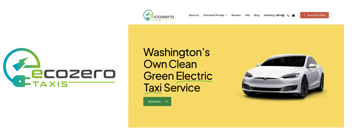 EcoZero Taxi Logo and website