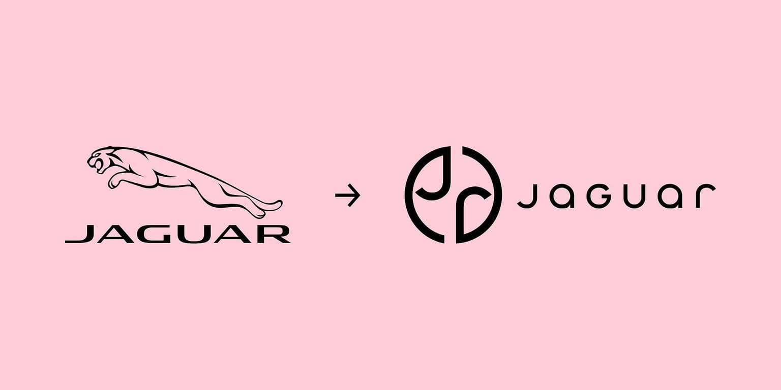 jaguar rebrand - old logo next to new logo