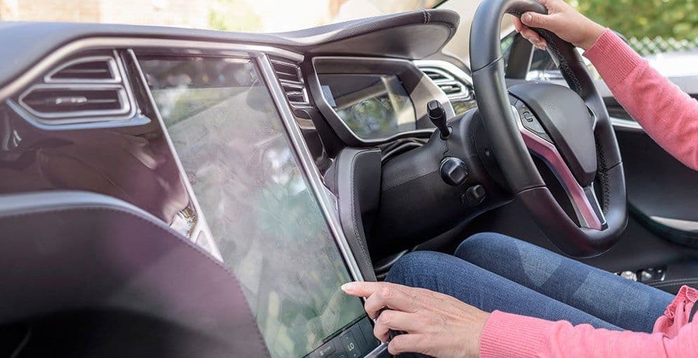 large ev screen car interior