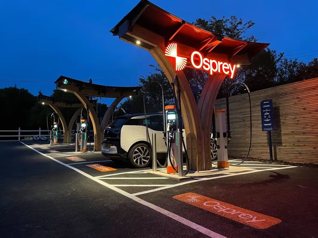 Osprey chargers light up at night
