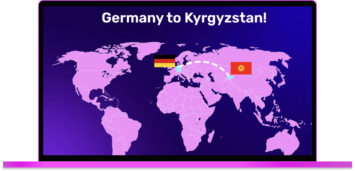 Germany to Kyrgyzstan longest journey planned on the Electroverse app asset