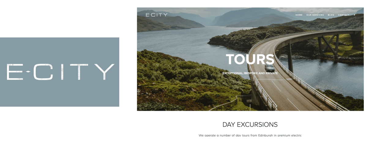 E-city chauffeur logo and website