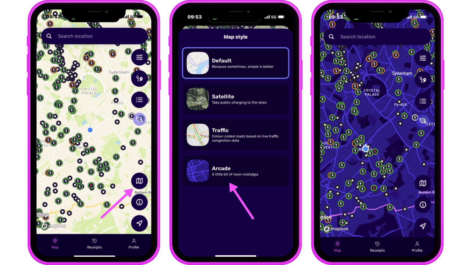 Map themes screenshots