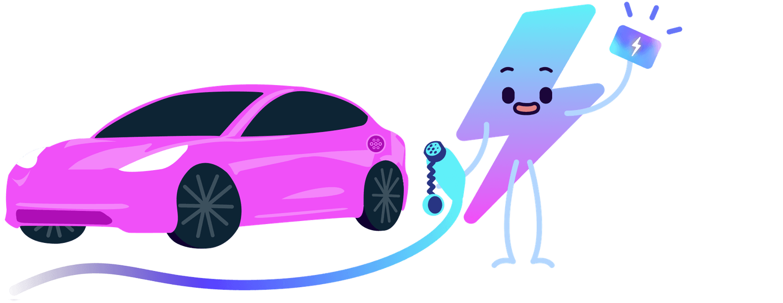 Octopus Electroverse: electric vehicle charging with the Electrocard card and charging cable. Octopus Electroverse: veicolo elettrico che si ricarica con la scheda Electrocard e cavo di ricarica.