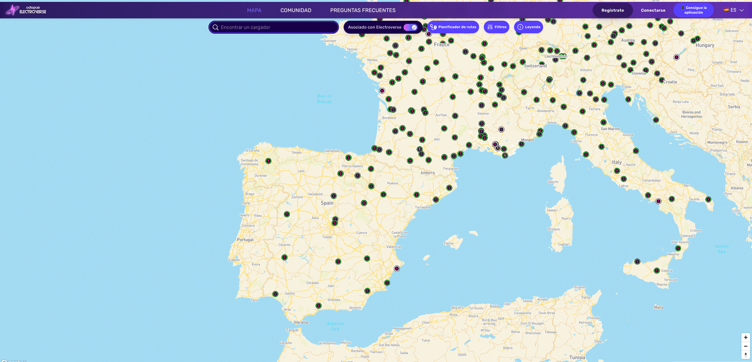 Cargadores IONITY en España en el mapa de Electroverse