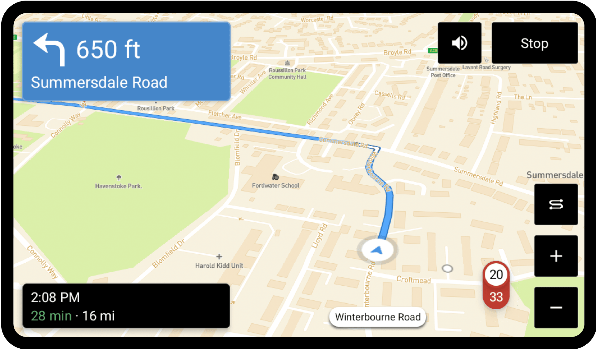 A screenshot image of electroverse used in Android Auto