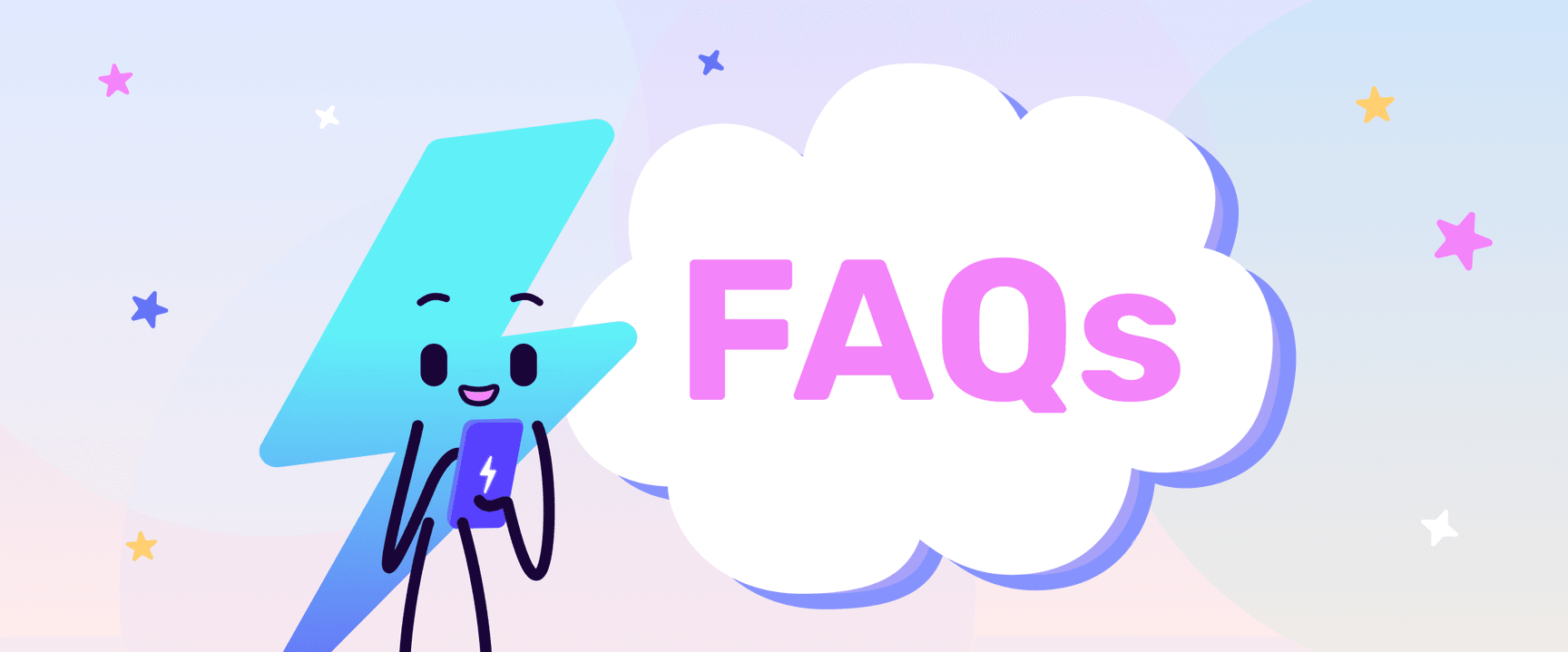 FAQs header with zapman on phone