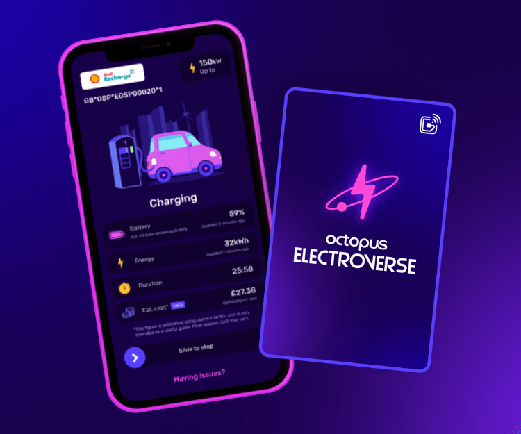 UK- Electrocard and app charging screen