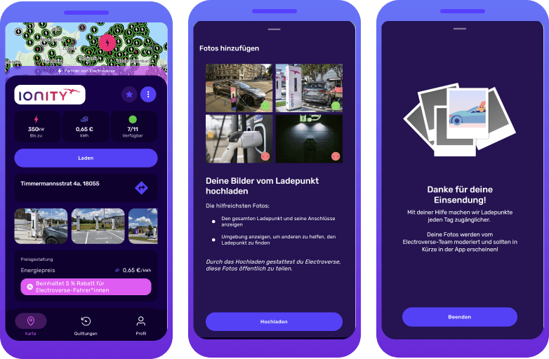 Octopus Electroverse photo submissions on the German version of the app