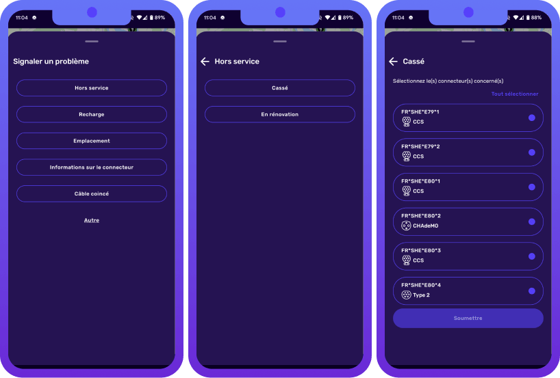 how to report an issue in the Electroverse app