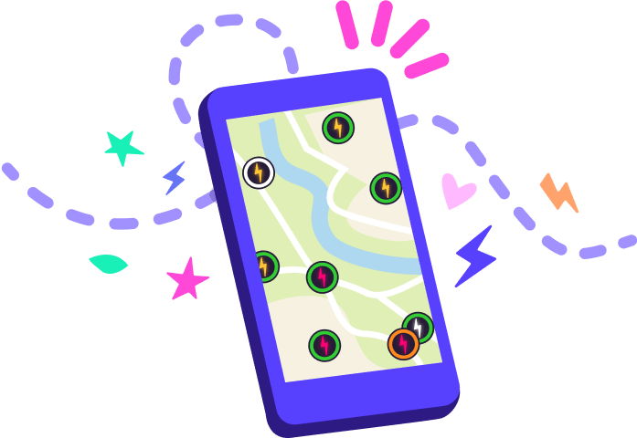 An illustration of the Octopus Electoverse app set up on a mobile device