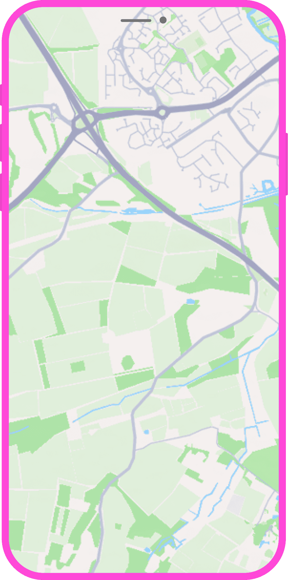 An empty map on a mobile device (fallback for an animation)
